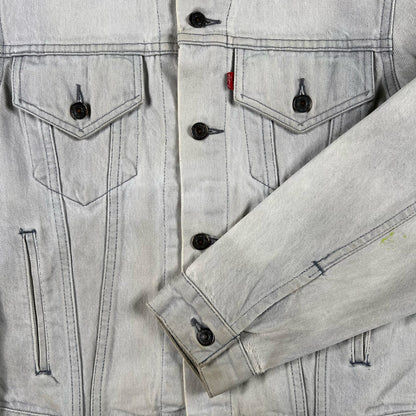 80s Levi's Type 3 Sun Faded Grey Denim Jacket- S