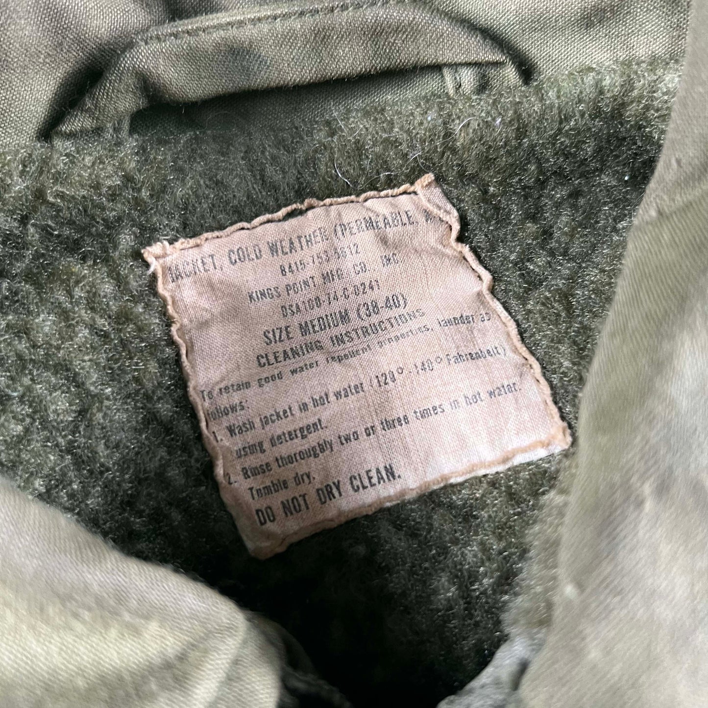 70s A-2 Army Jacket(missing zip)- M