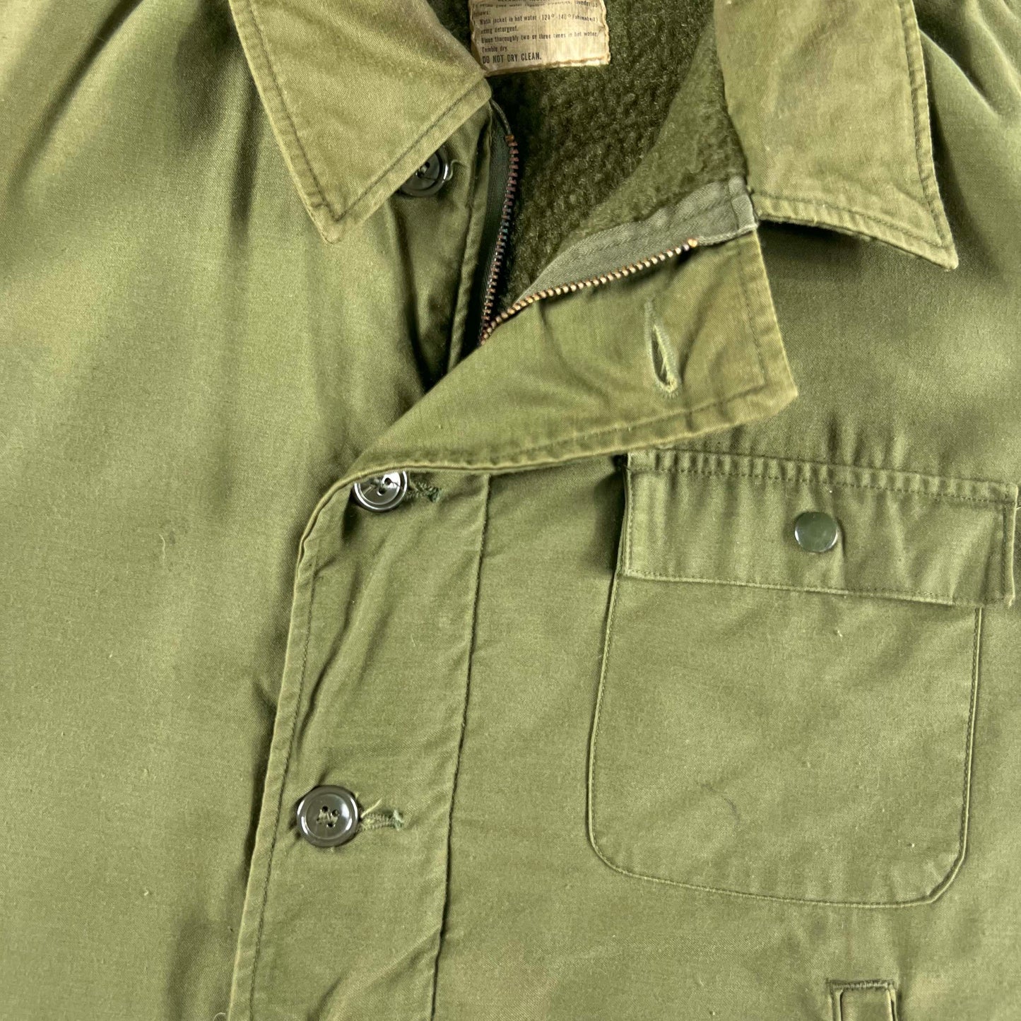 70s A-2 Army Jacket(missing zip)- M