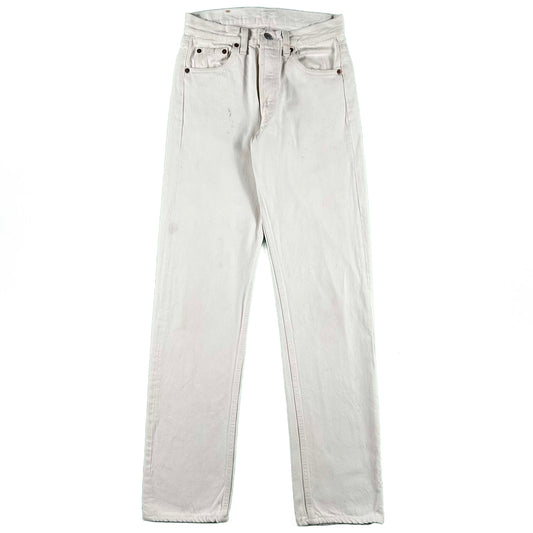 80s White Levi's 501 Denim- 26x32.5