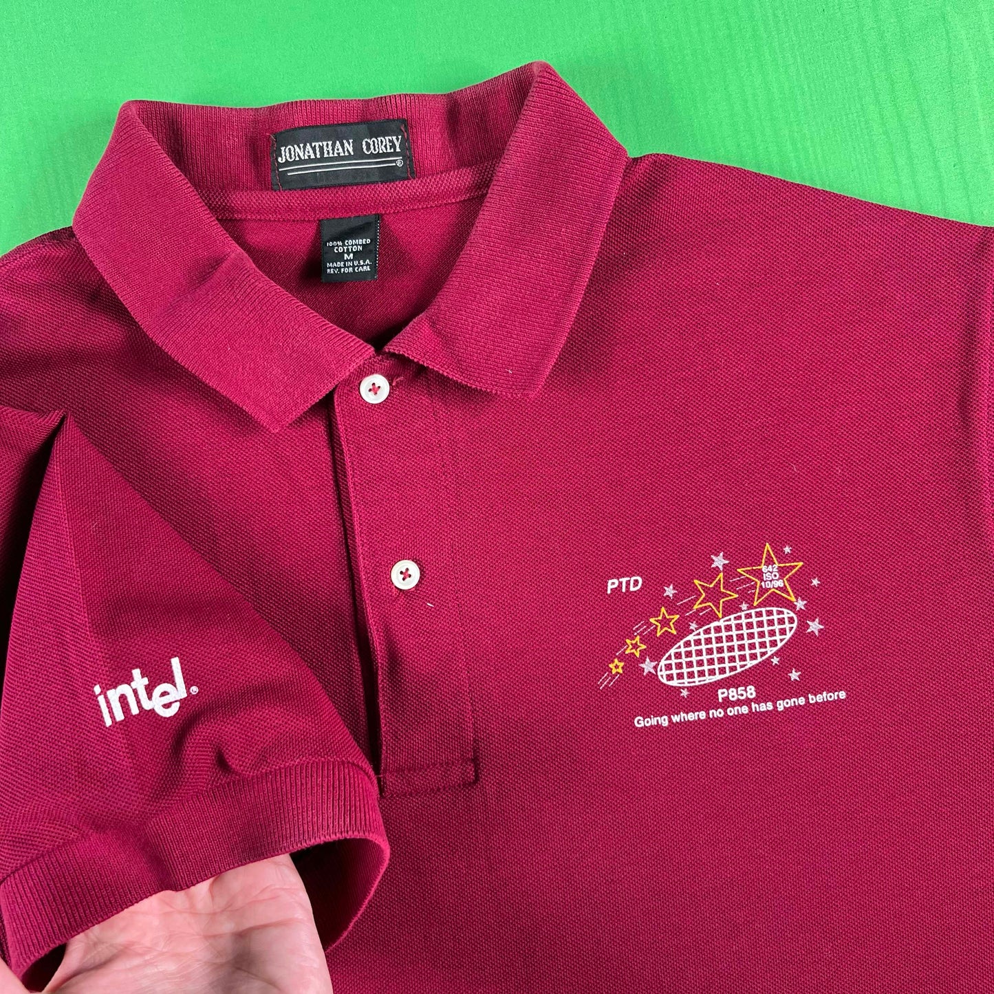 90s Intel 'Going where no one has gone before' Polo Shirt- M