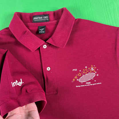 90s Intel 'Going where no one has gone before' Polo Shirt- M