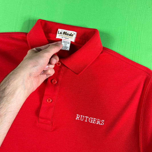 80s Rutgers Scarlet Knights Polo Shirt- L