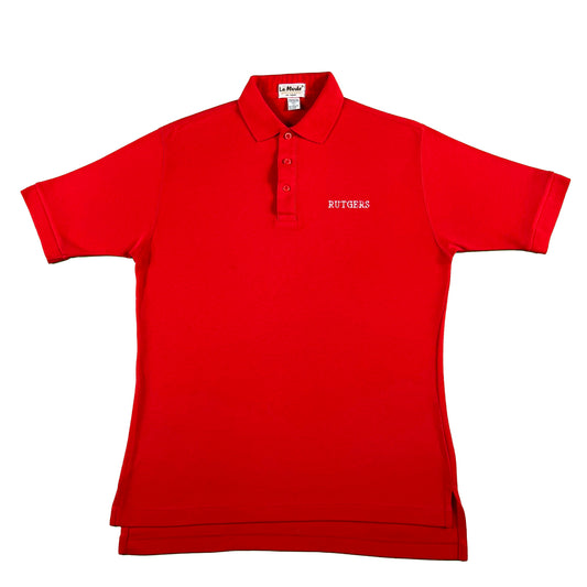 80s Rutgers Scarlet Knights Polo Shirt- L