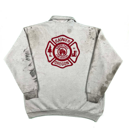 90s Painted & Thrashed Rainier F&R 1/4 Zip Sweatshirt- XL