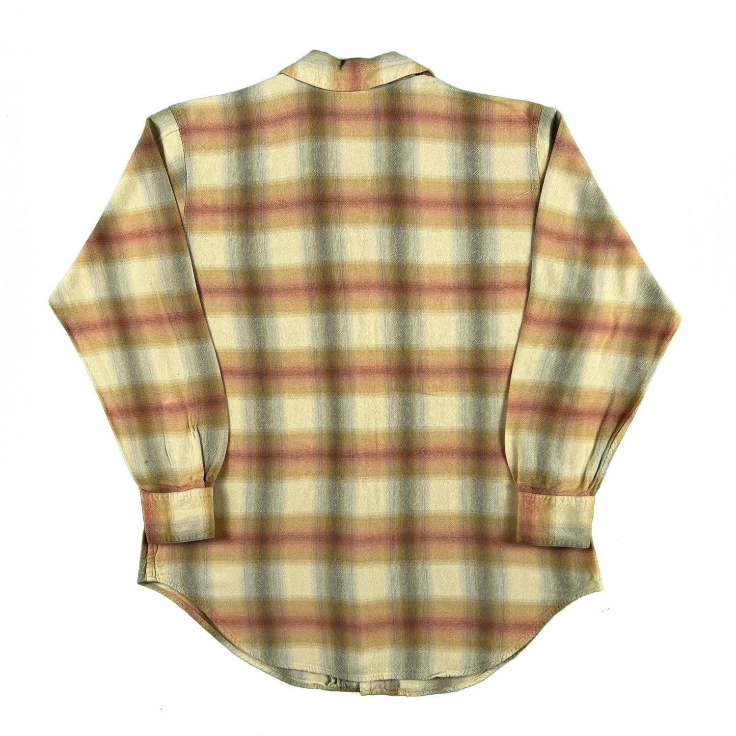 90s Banana Republic Shadow Plaid Loop Collar Flannel Shirt- S