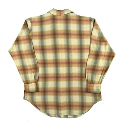 90s Banana Republic Shadow Plaid Loop Collar Flannel Shirt- S