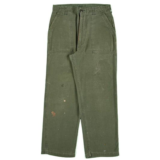 70s Zipper Fly OG-107 Army Trousers- 30x28.5