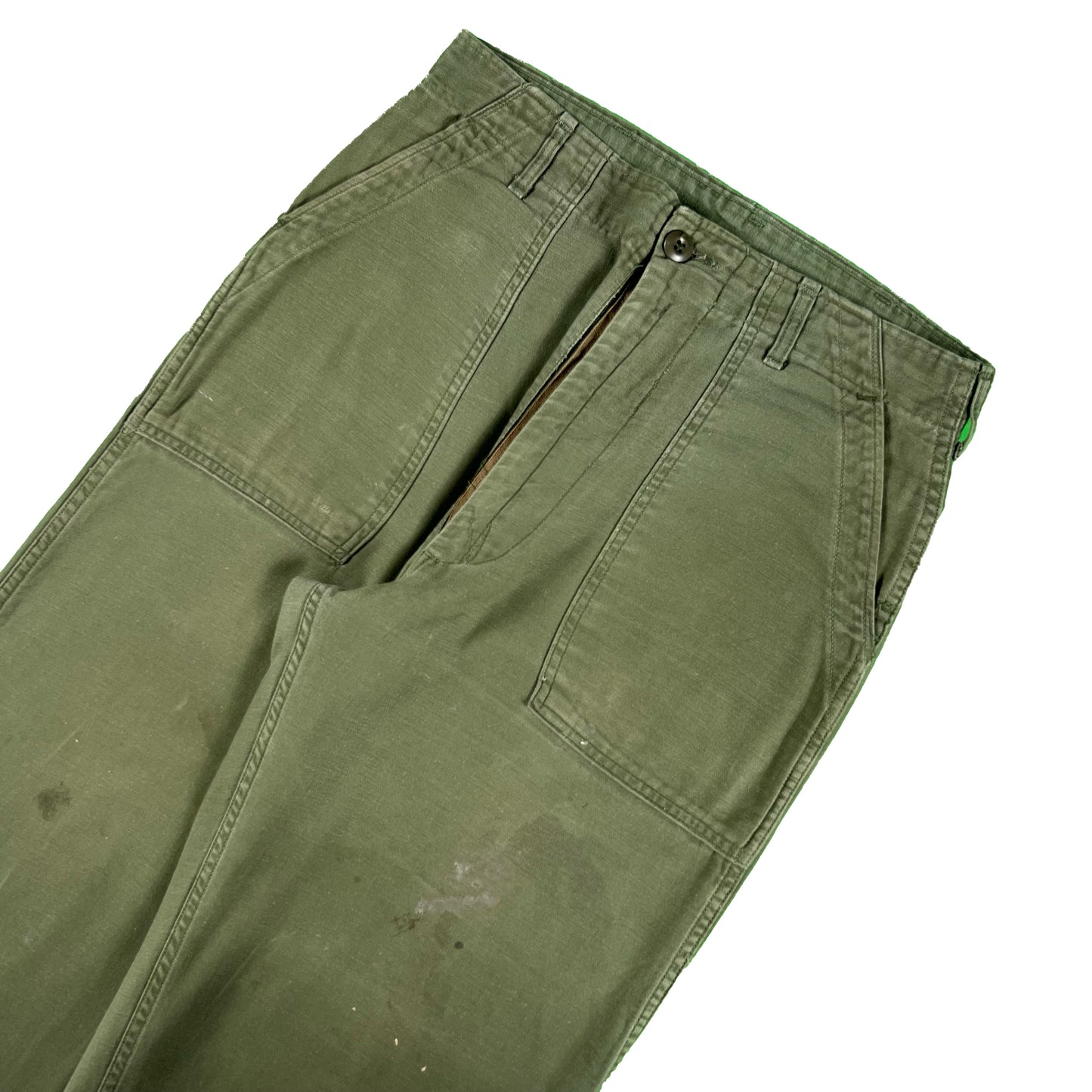 70s Zipper Fly OG-107 Army Trousers- 30x28.5