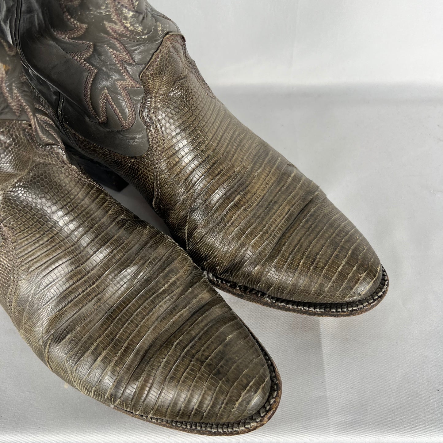 80s Two Tone Grey Nocona Cowboy Boots- M's 8.5, W's 10