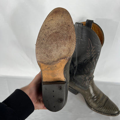 80s Two Tone Grey Nocona Cowboy Boots- M's 8.5, W's 10