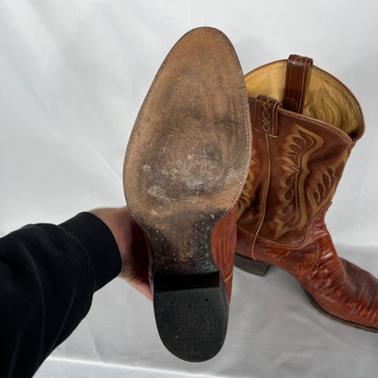 70s/80s Two Tone Tan Tony Lama Cowboy Boots- M's 13, W's 14.5