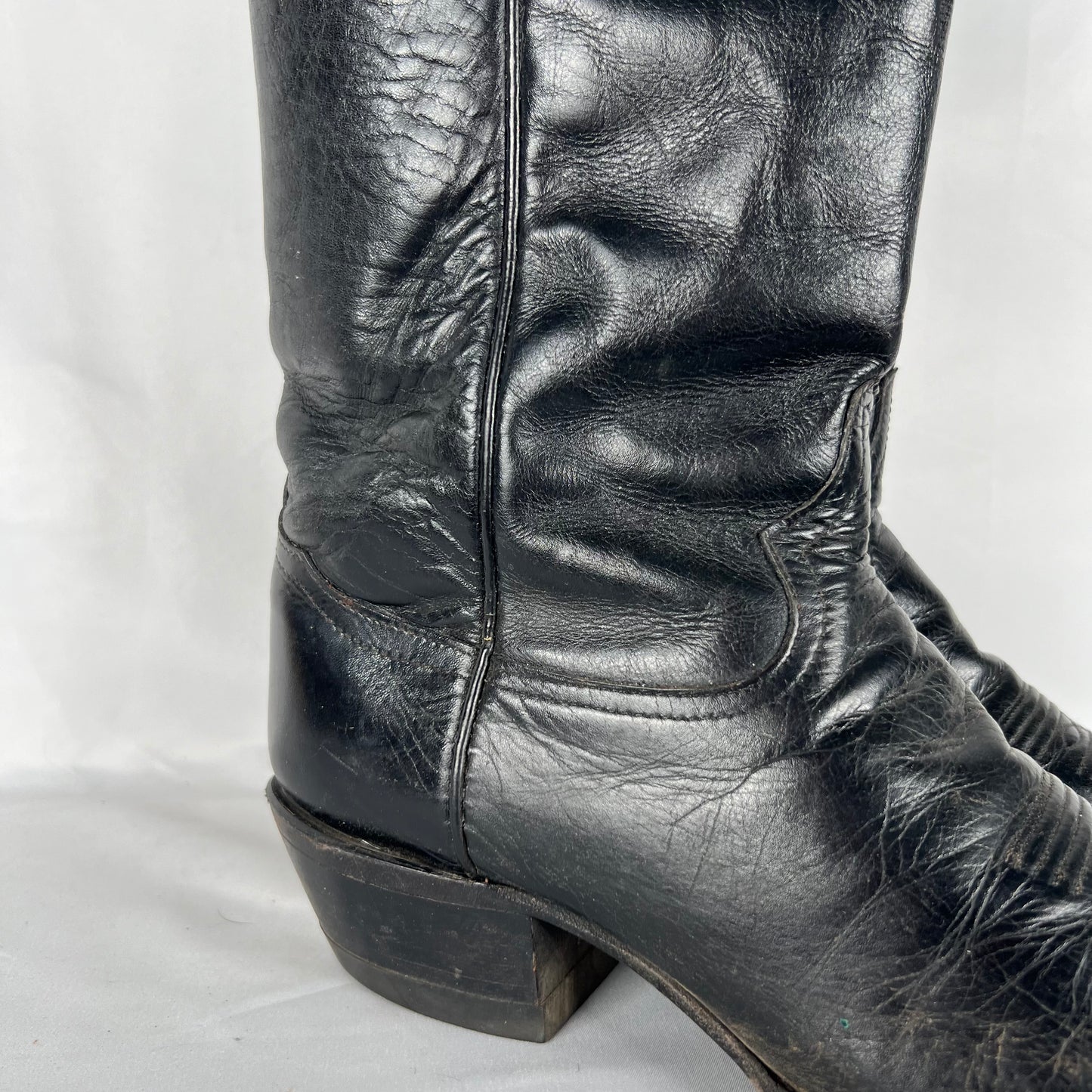 70s/80s Black Tony Lama Cowboy Boots- M's 9.5, W's 11