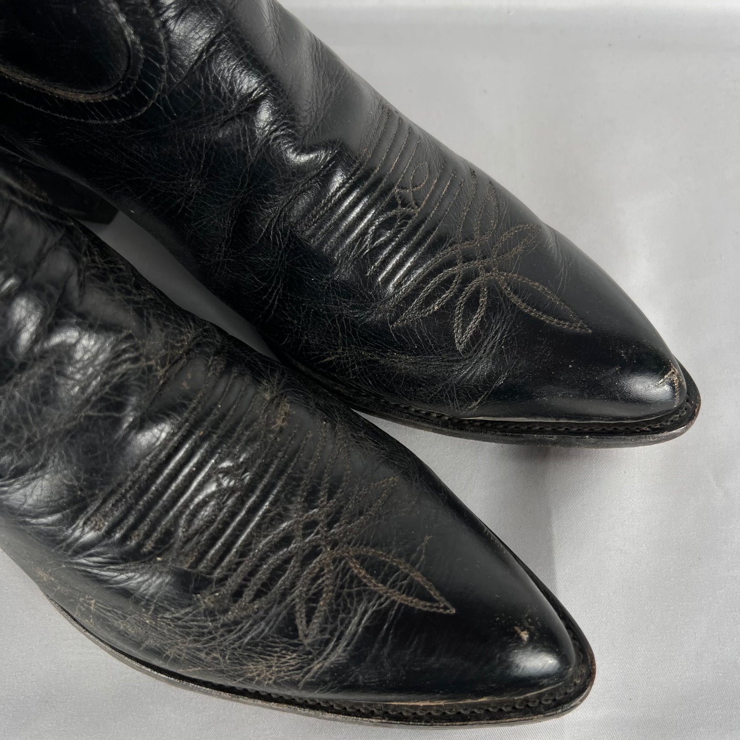70s/80s Black Tony Lama Cowboy Boots- M's 9.5, W's 11
