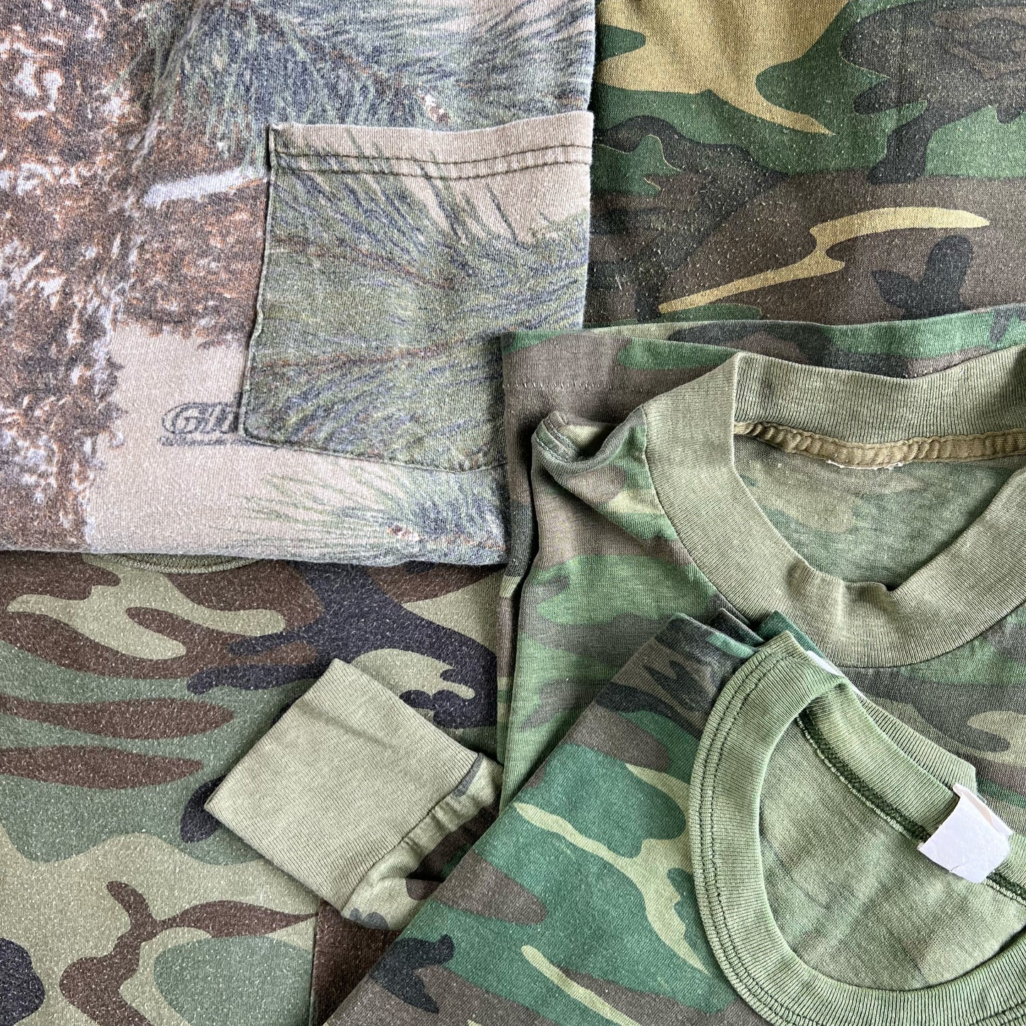 Vintage Blank Camo Long Sleeve Tee- XS,S,M,L,XL