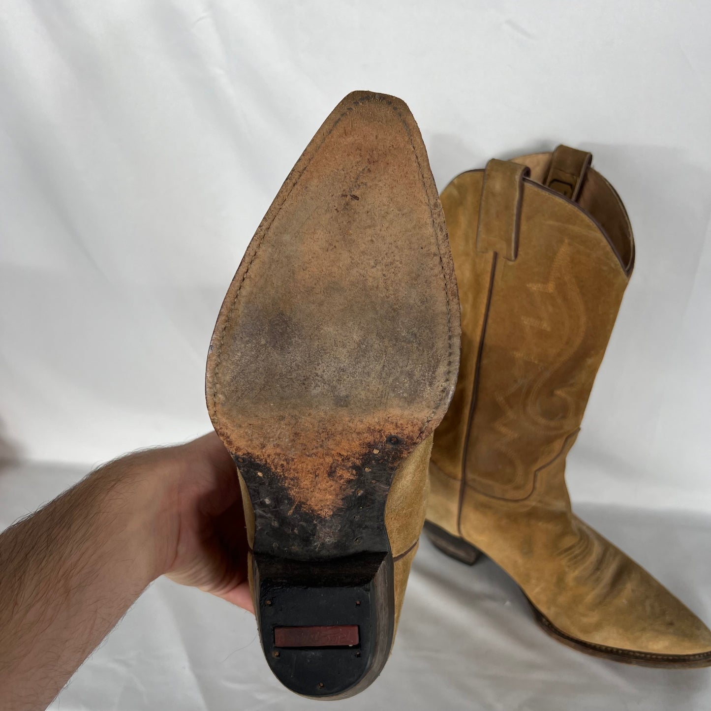 70s Rio Grand Suede Cowboy Boots- M's 10.5, W's 12