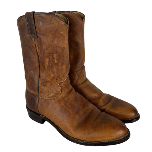 90s Worn in Tan Justin Roper Boots- M's 9.5, W's 11
