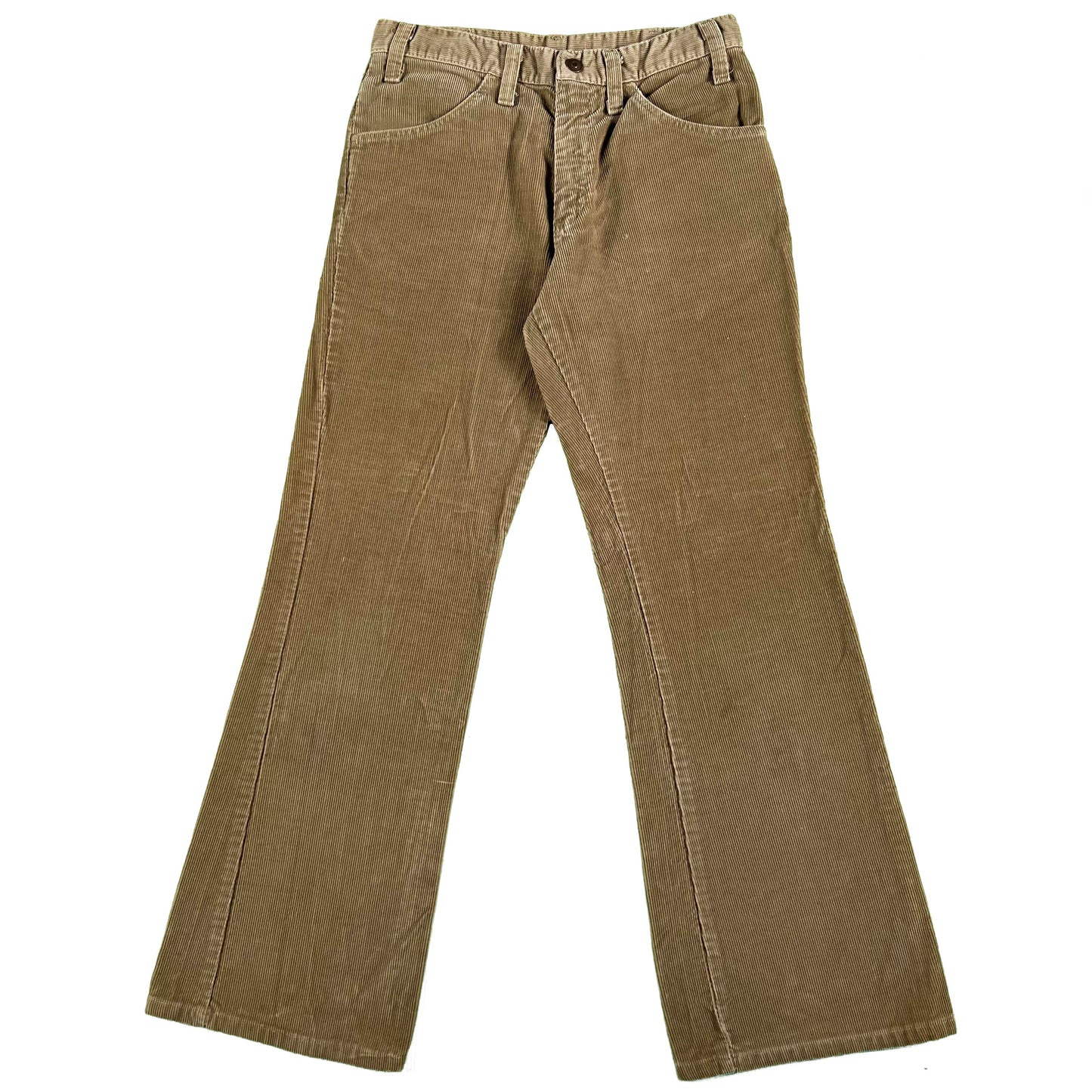70s Tan Flared Corduroy Pants- 26x27