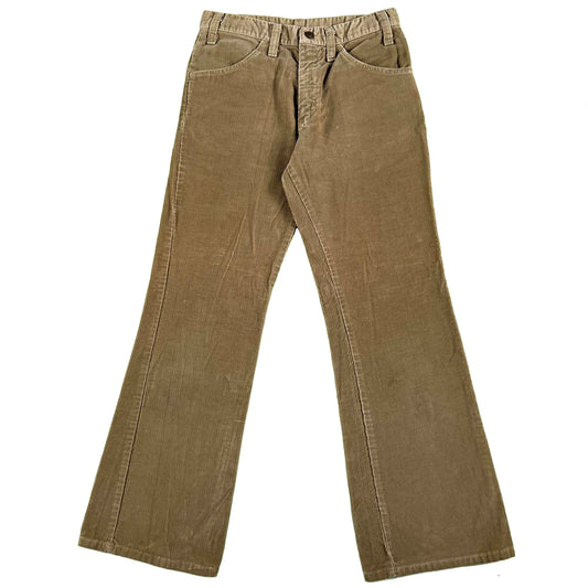 70s Tan Flared Corduroy Pants- 26x27