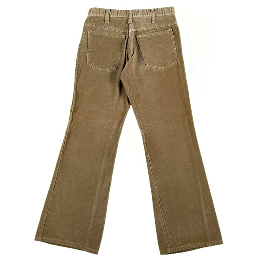 70s Tan Flared Corduroy Pants- 26x27