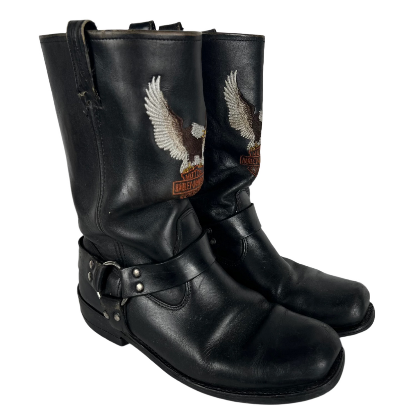 90s Harley Davidson Black Moto Harness Boots- M's 10.5, W's 12