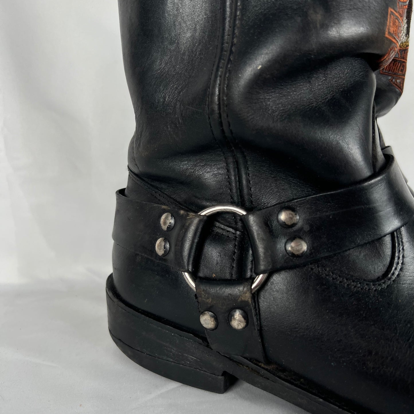 90s Harley Davidson Black Moto Harness Boots- M's 10.5, W's 12