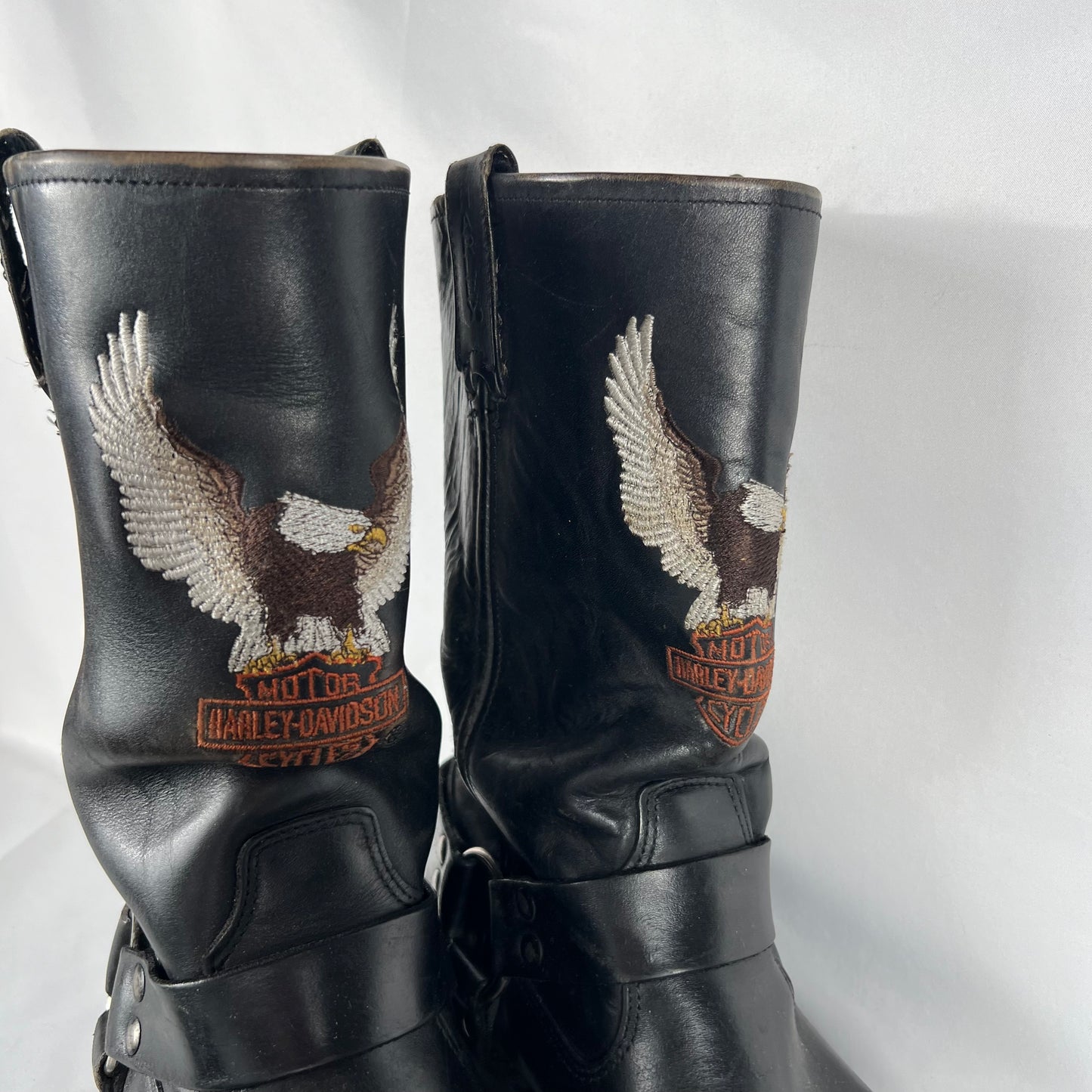 90s Harley Davidson Black Moto Harness Boots- M's 10.5, W's 12