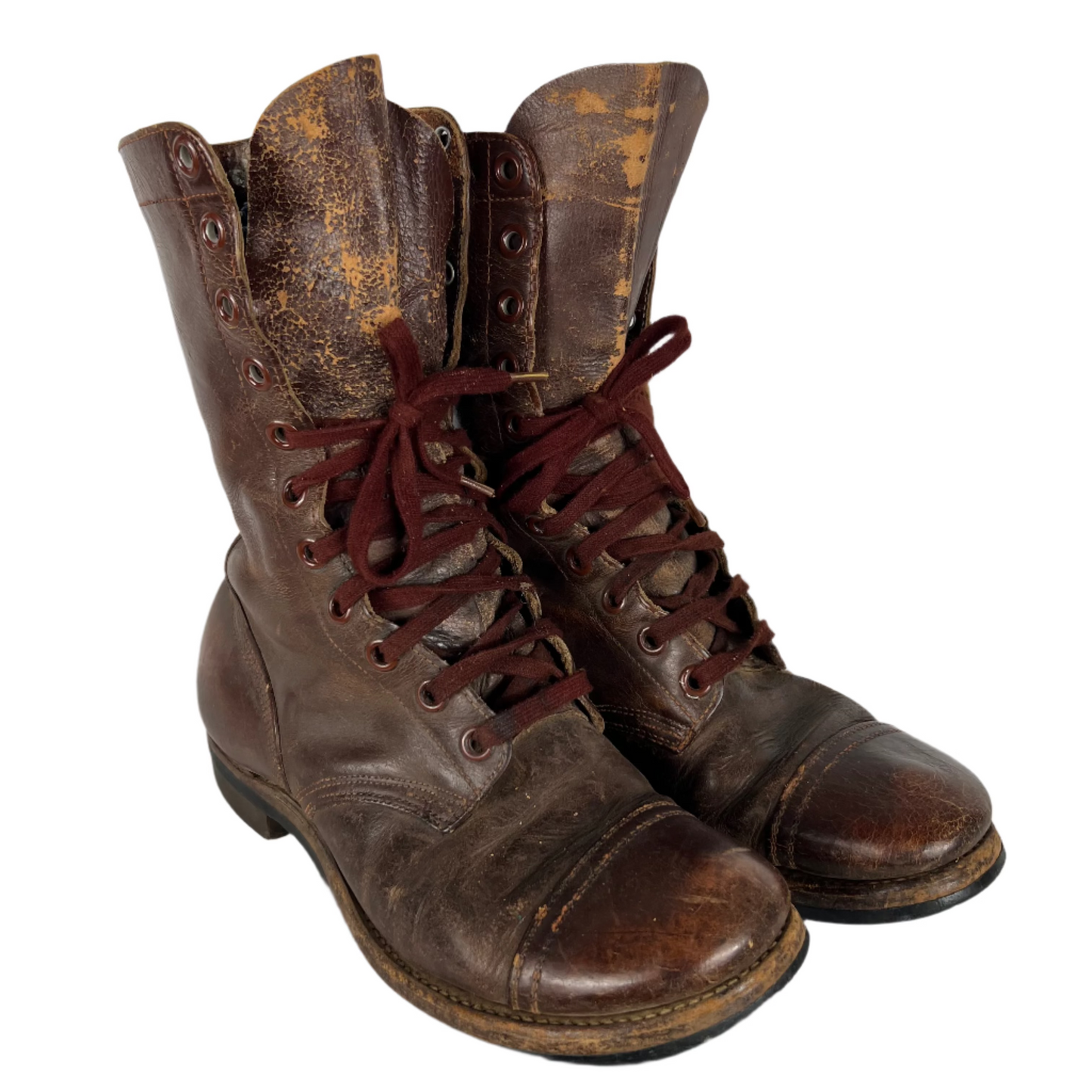 50s Patina Brown Combat Jumper Boots- M's 9, W's 10.5