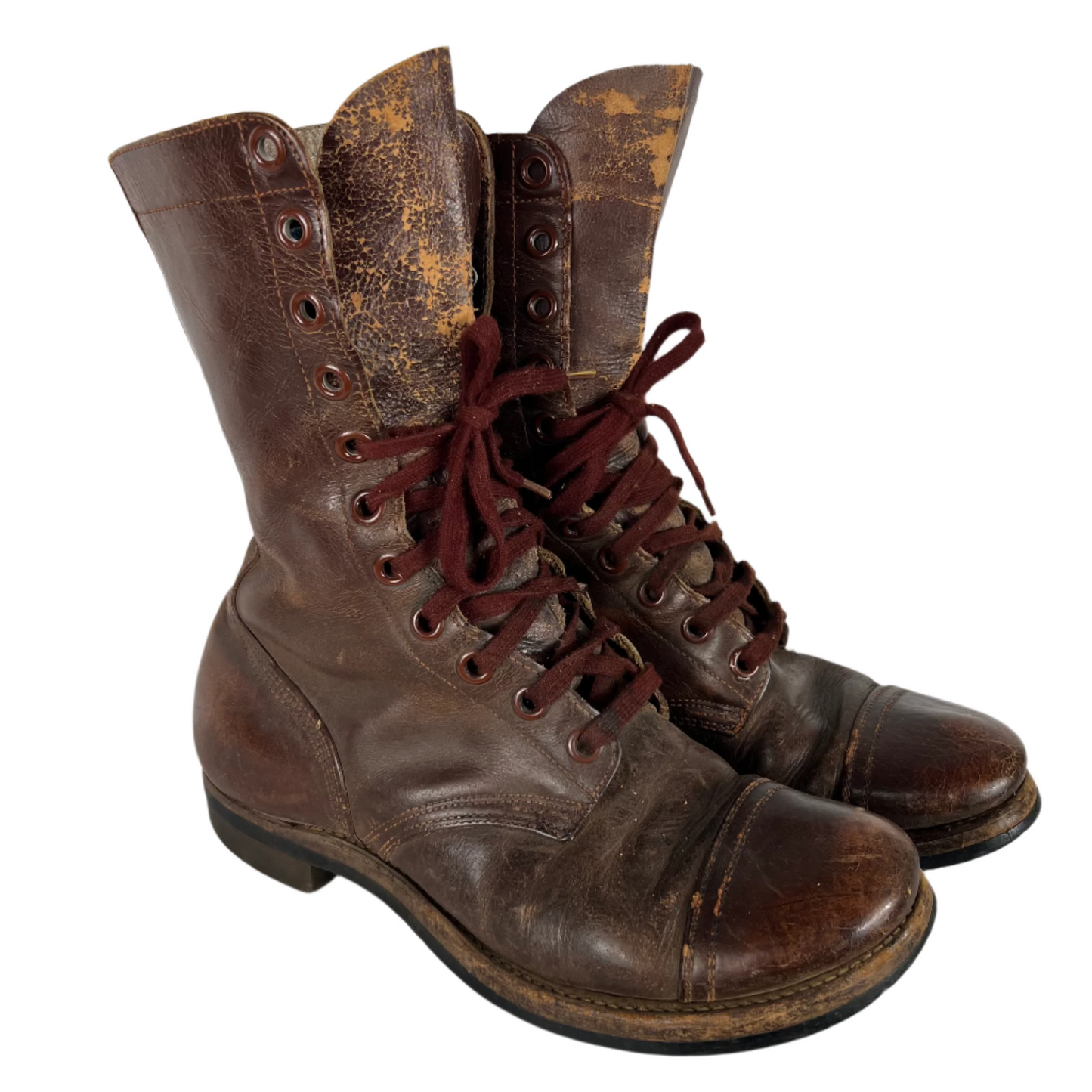 50s Patina Brown Combat Jumper Boots- M's 9, W's 10.5