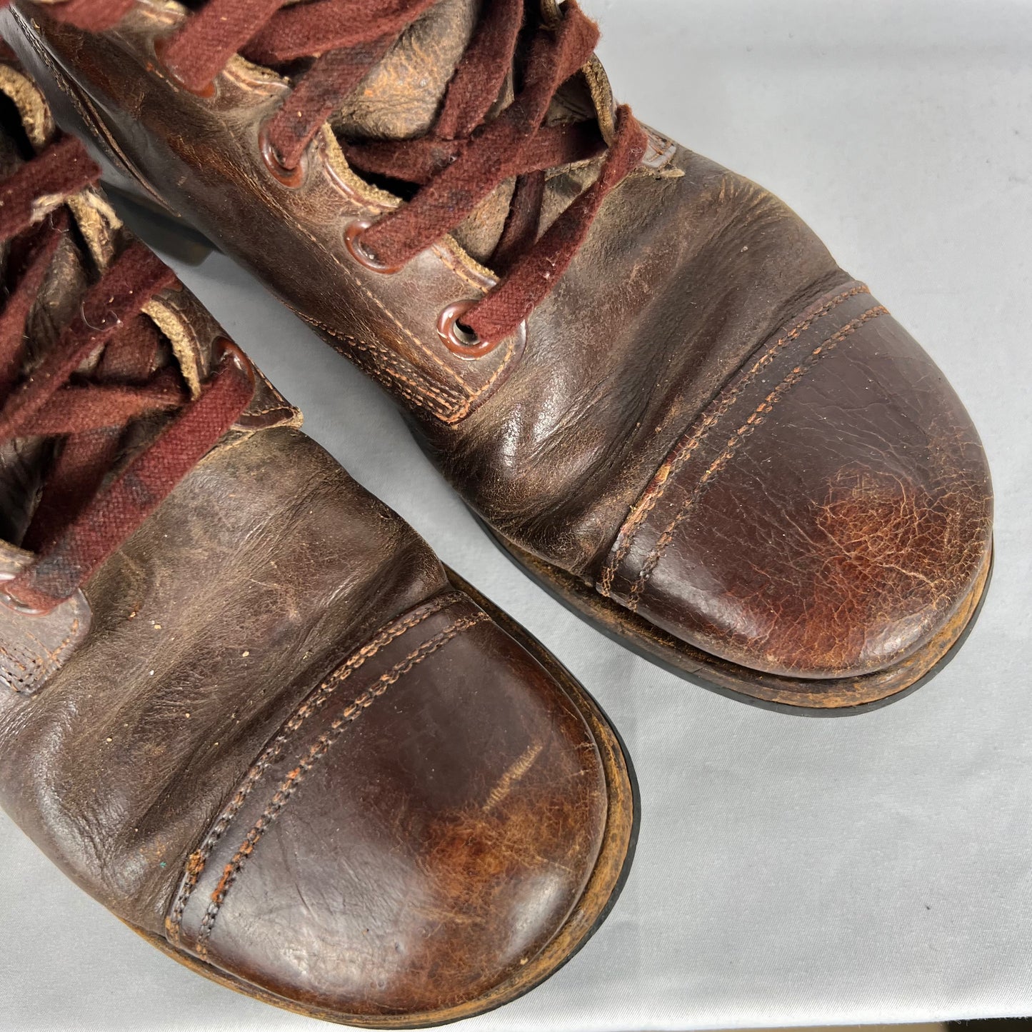 50s Patina Brown Combat Jumper Boots- M's 9, W's 10.5