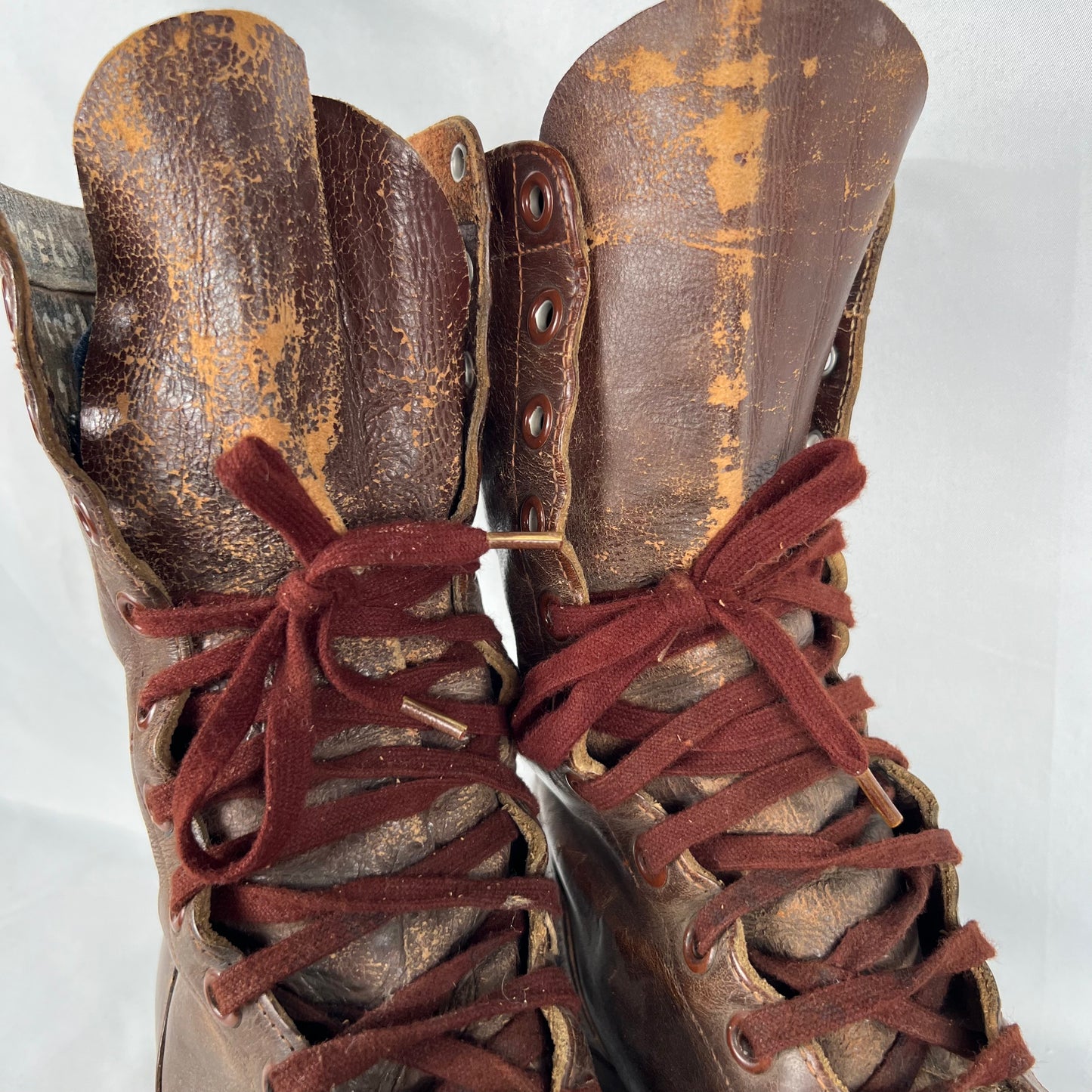 50s Patina Brown Combat Jumper Boots- M's 9, W's 10.5