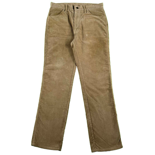 80s Tan Straight Leg Corduroy Pants- 33x31
