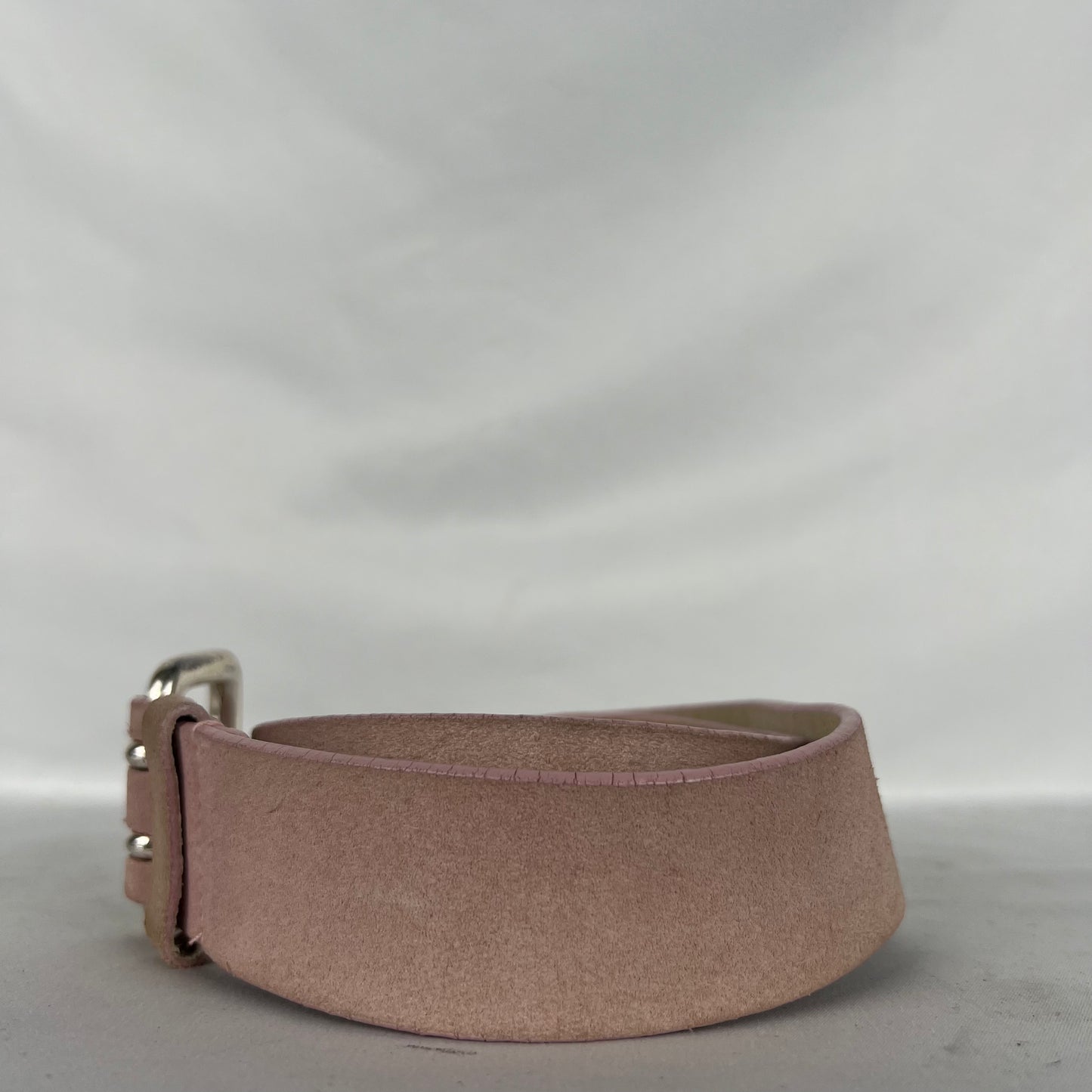 00s Express Cracked Pig Pink Leather Belt- S