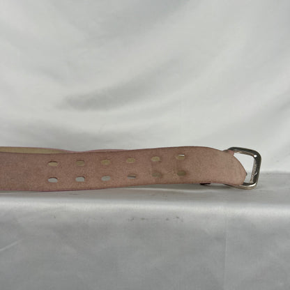 00s Express Cracked Pig Pink Leather Belt- S
