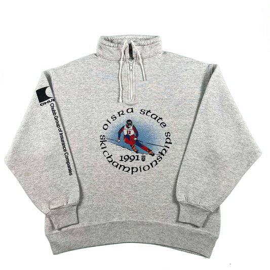 90s OISRA Ski Championships 1/4 Zip Sweatshirt- L