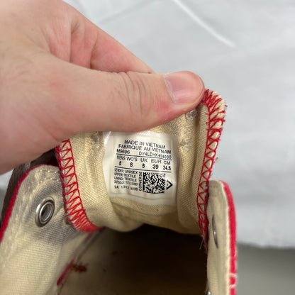 Faded Red Converse- M's 6, W's 7.5