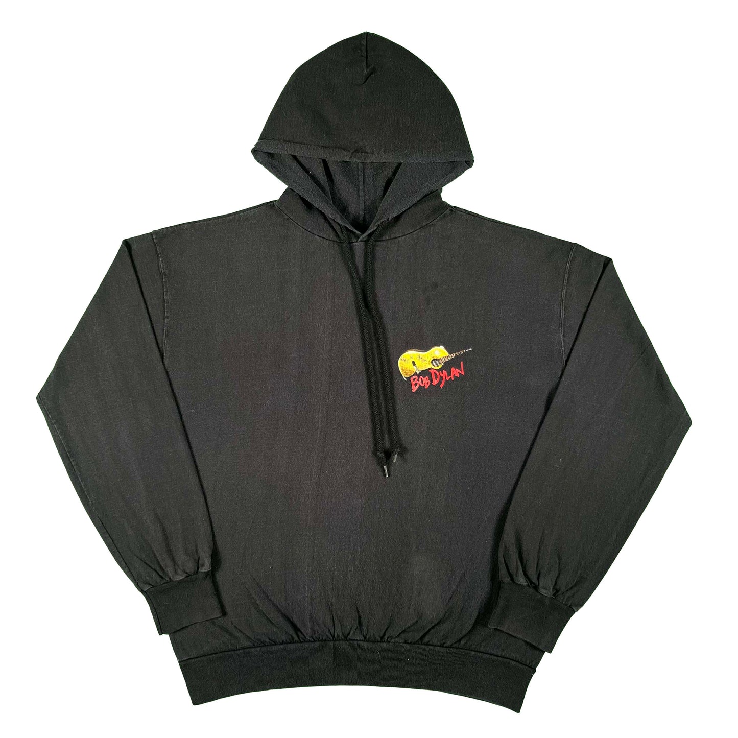 90s Bob Dylan Black Hoodie- L