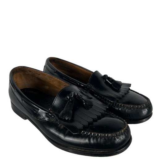 90s G.H. Bass Black Leather Tassel Loafers- M's 8, W's 9.5