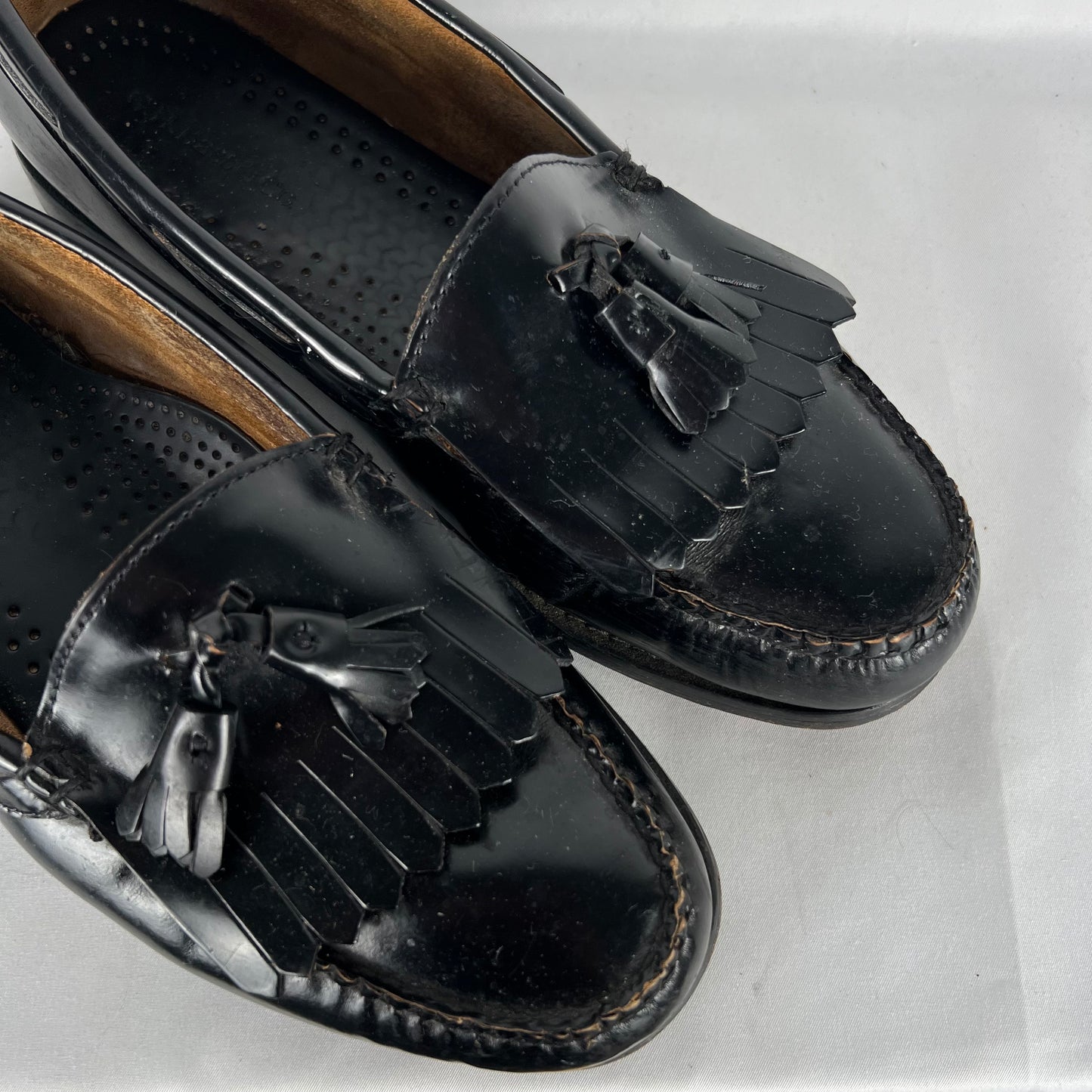 90s G.H. Bass Black Leather Tassel Loafers- M's 8, W's 9.5