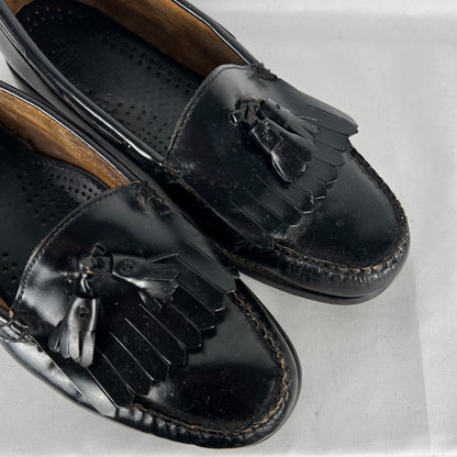 90s G.H. Bass Black Leather Tassel Loafers- M's 8, W's 9.5