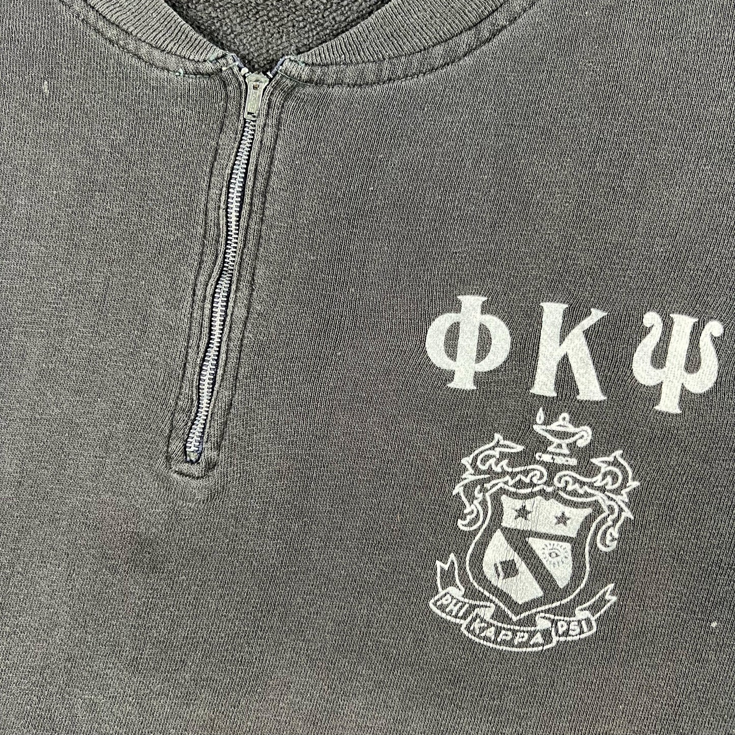 50s Faded Black 1/4 Zip Frat Sweat- M