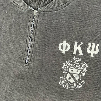 50s Faded Black 1/4 Zip Frat Sweat- M