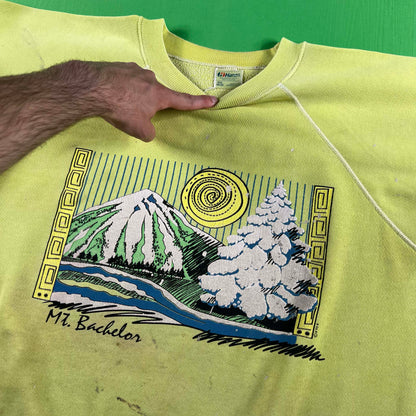80s Mt. Bachelor Hi Vis Painter's Sweatshirt- XXL