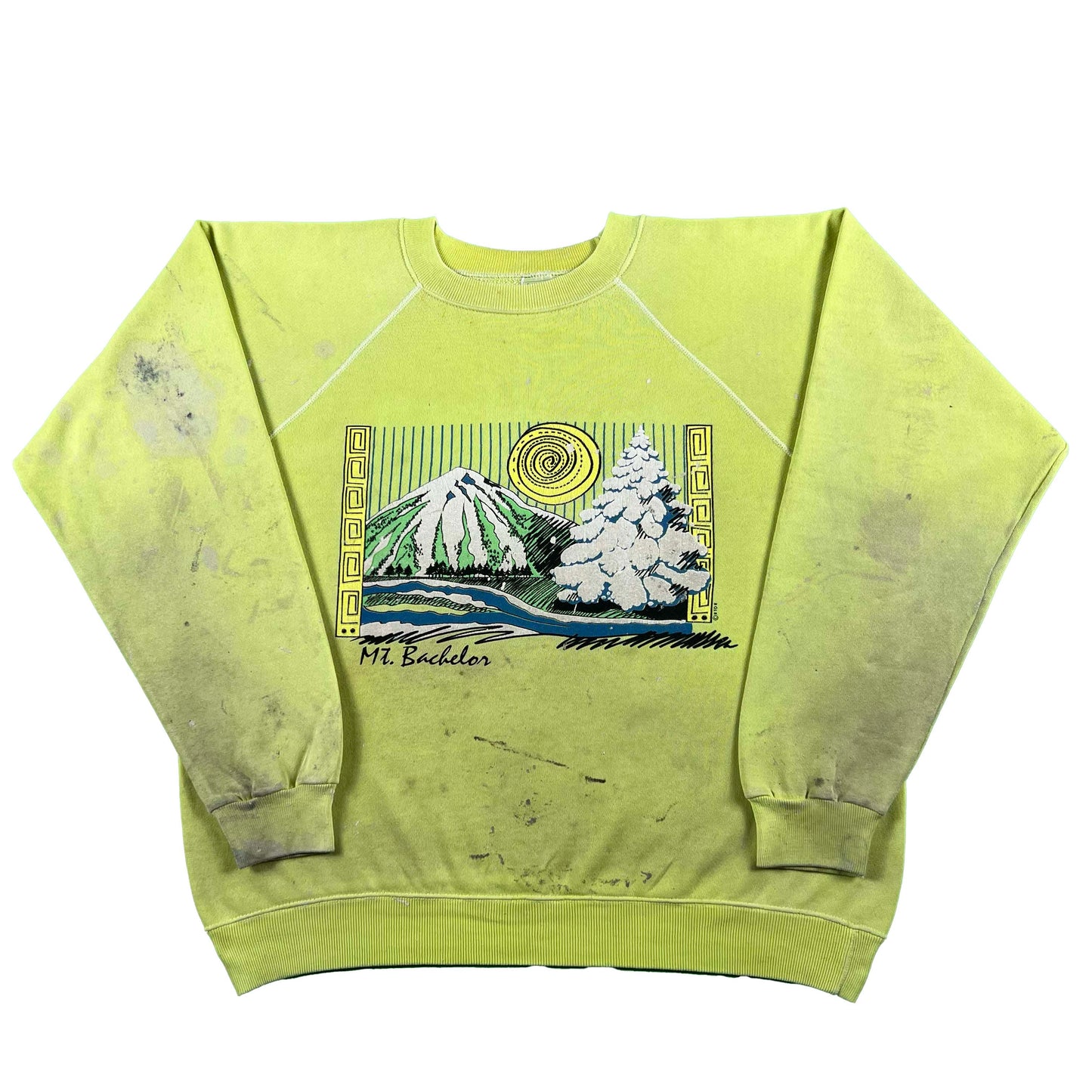 80s Mt. Bachelor Hi Vis Painter's Sweatshirt- XXL