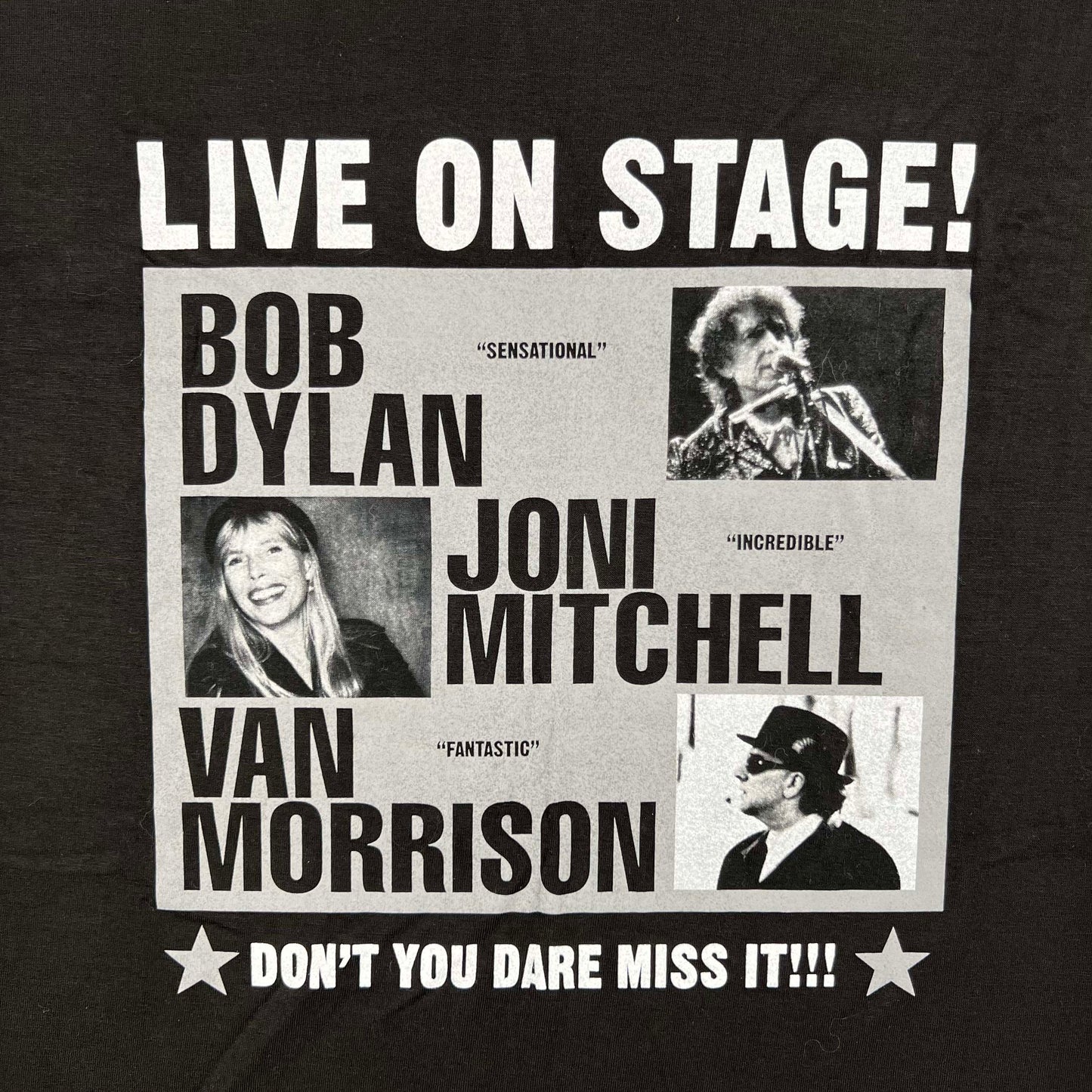 90s Bob Dylan, Joni Mitchell, Van Morrison Tee- XL