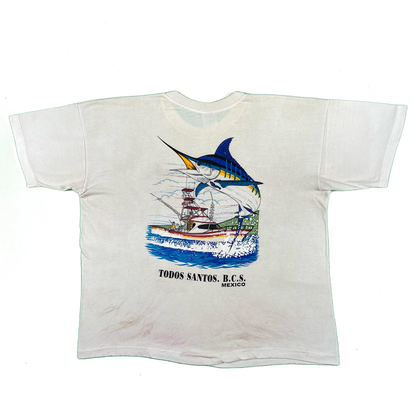 90s Boxy Blue Marlin Mexico Tee- XL