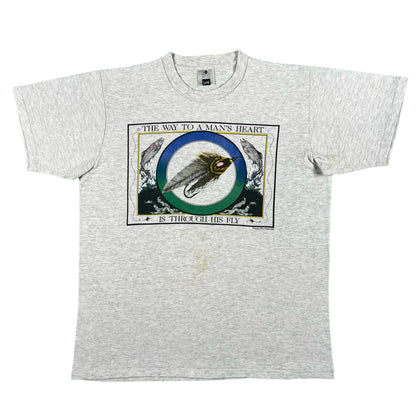 90s 'A Key to a Mans Heart is Through His Fly' Tee- XL