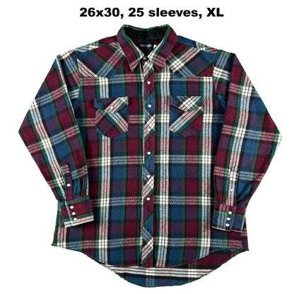 Vintage 100% Cotton Wrangler Western Flannels- SELECT SHIRT
