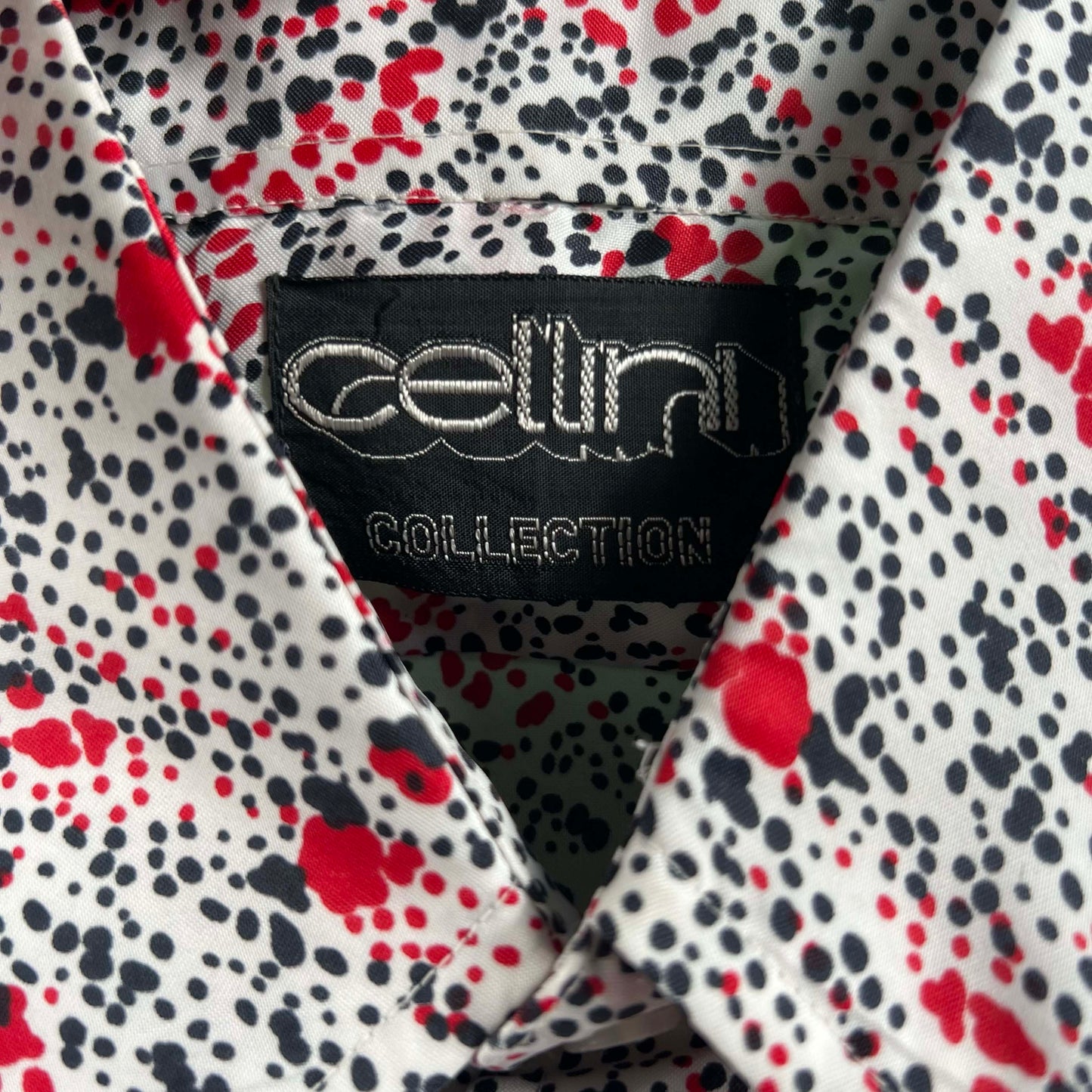 70s cellini Splatter Print Shirt- M