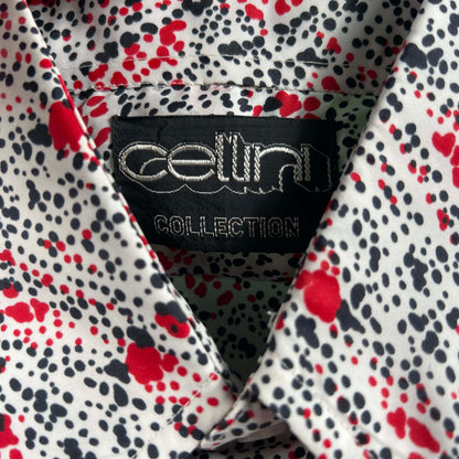 70s cellini Splatter Print Shirt- M